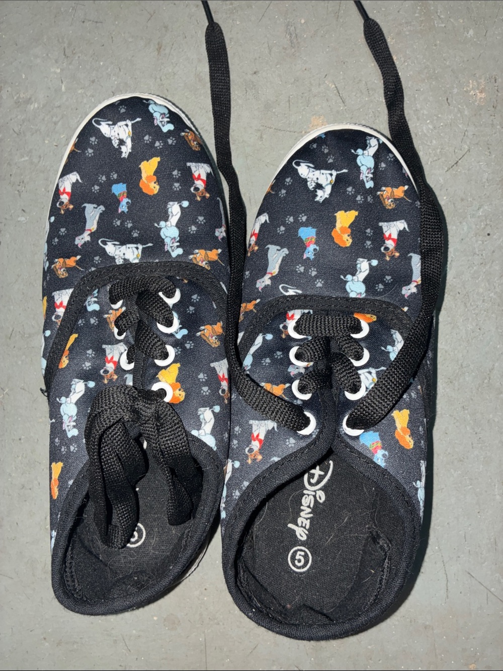 Disney Black Kids Sneakers with Multicolor Character Print